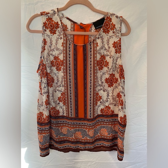 Orange Sleeveless Blouse - Picture 1 of 3